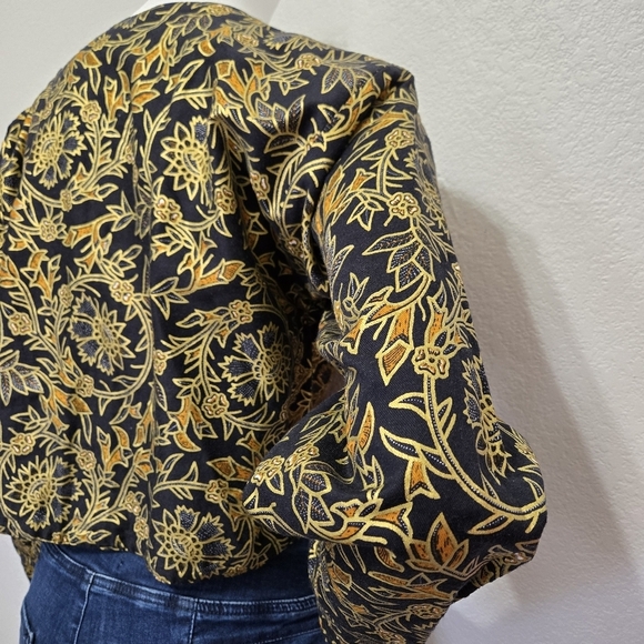 Vntg Passports Gold /Black Beaded Open Evening Jacket L - Picture 5 of 15